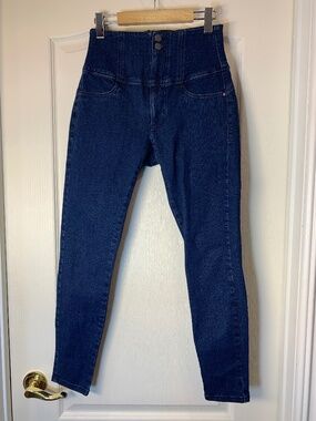 Guess Women’s Eco Shape-Up Corset Skinny Jeans 27 Dark Wash High Rise Back Zip